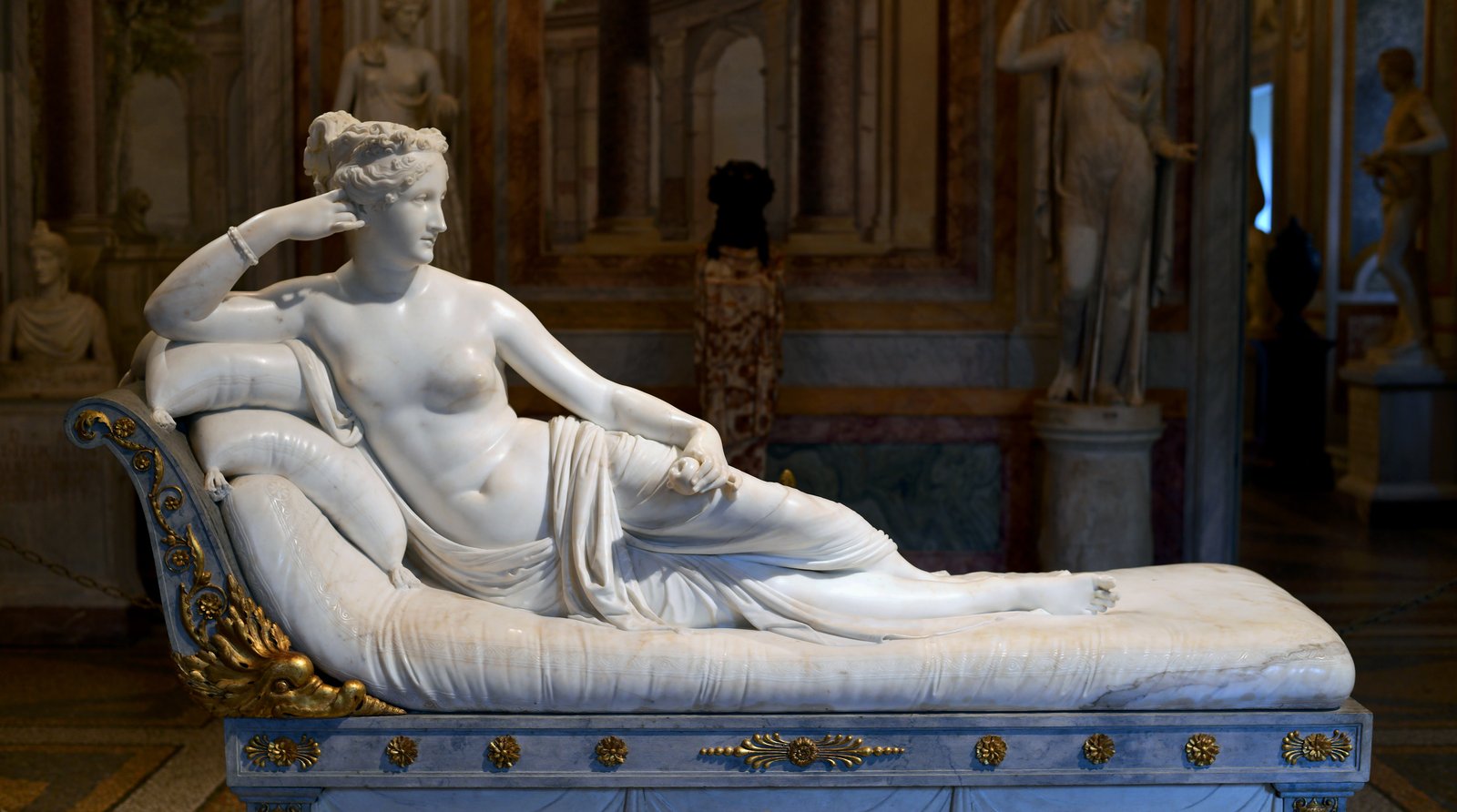 Canovas Pauline Borghese als Venus Victrix – Skulptur, Hauptansicht